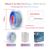 ZIRO Matte 3-in-1 Color Change PLA Filament 1.75mm, Magic Discoloration 3D Printer Filament, Different Color Coextrusion Chrome 3D Material, Fit Most FDM 3D Printers,1KG/2.2lb Spool, Neon ZIRO