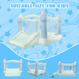 AKSPORT Inflatable Bounce House,White Castle Bounce House for Kids 3-6 Indoor & Outdoor Inflatable Bouncer House with Slide & Air Blower & Balloons for Kids Birthday Party,Wedding Party AKSPORT