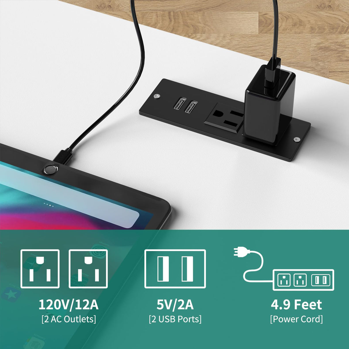 YITAHOME Nightstand with Charging Station, Night Stands with 2 Drawers for Bedroom, Modern Bedside Table End Side Table with USB Ports and Outlets, Set of 2, White YITAHOME