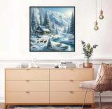 Axquilon Diamond Art Kits for Adults - Winter Diamond Painting Kits for Adults Beginner, DIY 5D Full Drill Landscape Gem Art for Home Wall Decor 14x14 inch Axquilon