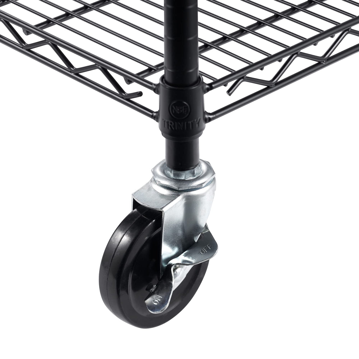 TRINITY Basics 3-Tier Adjustable Wire Shelving with Wheels for Kitchen Organization, Garage Storage, Laundry Room, NSF Certified, 600 to 1350 Pound Capacity, 60” by 24” by 54”, Black TRINITY