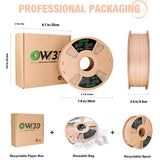 OVV3D Wood PLA Filament 1.75mm, 3D Printer Filament, White Oakwood PLAFilament More Than 30% Real Wood Fiber, Matte and Frosted, 1.75 PLA 3D Printing Filament, 1kg OVVNYXE