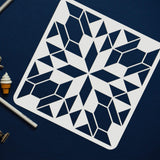 FINGERINSPIRE Barn Quilt Stencil 11.8x11.8inch Reusable Kaleidoscope Quilt Block Diamond Pattern Stencil for Painting on Patio, Floor Tile, Wall, Fabric, Home Decoration FINGERINSPIRE
