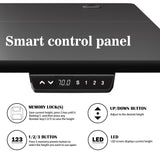 Meilocar Height Adjustable Electric Standing Desk, Sit Stand Computer Desk w/Memory Controller, Home Office Workstation Stand up Desk with Splice Board, 55" x 24" Tabletop (Black Top + Black Frame) Meilocar