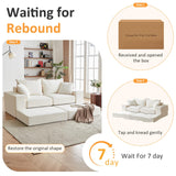 Modular Sectional Loveseat Cloud Sofa, Boneless Couch with Non Slip Base, Modern Sleeper Sofa for Customizable Living Spaces, Cozy Modular Couch with L-Shape Chaise, Deep Seat & No Assembly, Beige CozyMine