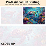 ‌Adults Paint by Numbers Happy Sea Turtle in Vibrant Coral Reef Art Kit with Tropical Fish Ocean Life DIY Canvas Painting for Home Decor Stress Relief 16x20 Inch‌ TUMOVO