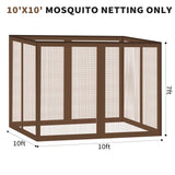 Gazebo Universal Replacement Mosquito Netting, 10' x 10' Outdoor Canopy Net Screen 4-Panel Sidewall Gazebo Curtains, with Zippers, Easy to Install, Fit for Most Gazebo 10x10 Canopy，Patio （Brown） Generic