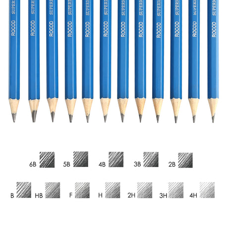 ROCOD Profession Sketch Pencils 6B to 4H for Kids and Adults Drawing, Art Graphite Pencil for Artists Beginner Sketching ROCOD