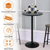 40-Inch High Top Round Bar Table with Metal Base - Sturdy Small Bistro Drink Table for Home & Kitchen Spaces BORGEBY