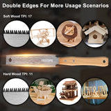 Frocopo Hand Saw Woodworking Tools, 6-Inch Pull Saw, Flexible Double-Edge Blade 17/11 TPI, Japanese Flush Cut for DIY Craft, Non-Slip Wood Handle, Sharp & Lightweight for Woodworking and Garden Trim Frocopo