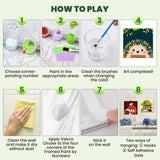 Bowetile 4 Pack Framed Paint by Numbers for Kids Beginners, Easy Cartoon Paint by Numbers for Kids Ages 8-12 on Canvas, DIY Oil Acrylic Number Painting Art Crafts for Home Wall Decor, 8x8in Bowetile