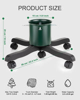 Live Christmas Tree Stand : Real Christmas Tree Stand Base With Wheels Movable Adjustable up to 6.5ft Hold 0.53gal Water Reservoir Goodjob Green GuuG