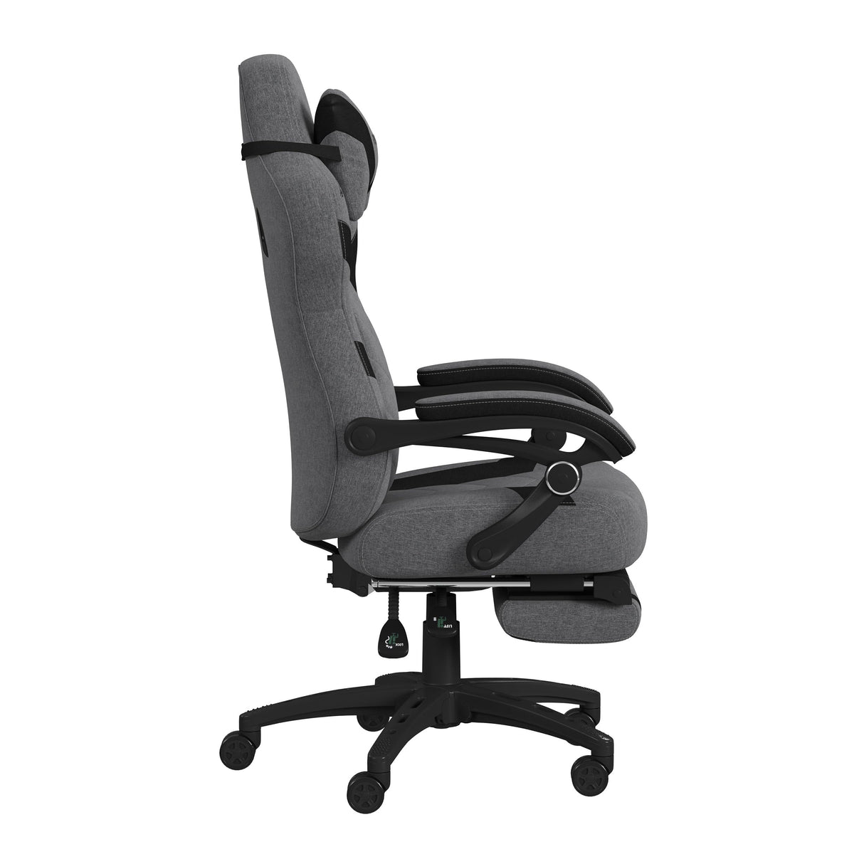 RESPAWN 110 Pro Gaming Chair - Gaming Chair with Footrest, Reclining Gaming Chair, Video Gaming Computer Desk Chair, Adjustable Desk Chair, Gaming Chairs for Adults with Headrest Pillow - Grey Fabric RESPAWN