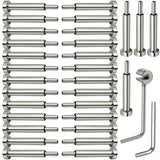 Sowtowe 3/16 Invisible Cable Railing Hardware,30 Pack Invisible Turnbuckle Kit,for Wood & Metal Post Cable Railing System Sowtowe