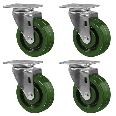 HANDSAMMU 4"X1.5" Heavy Duty Casters-High Temperature Oven Rack Casters, Industrial casters-Set of 4 with Loading Capacity: 2800LB (4 Swivel) Handsammu