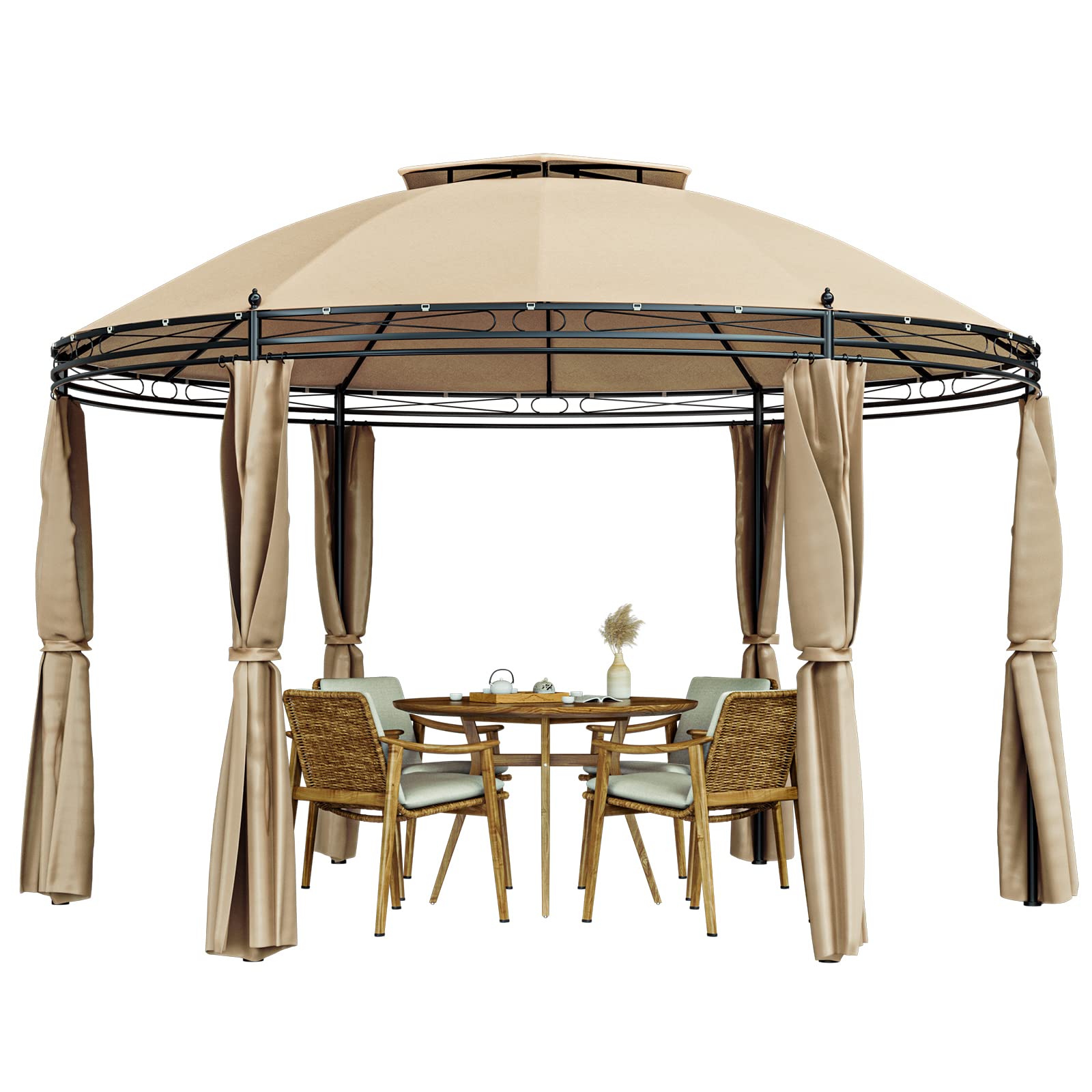 Tangkula 11.5x11.5 ft Round Patio Gazebo