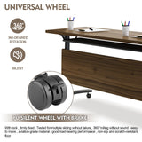 Conference Table, Folding Conference Room Tables With Flip-Top Design Rectangular Modular Conference Room Table with Caster, for Office Conference Room Training Room ( 6PCS 55.1 * 23.6 * 29.5in) GOYQGLE