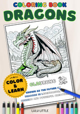 Coloring Book DRAGONS: Color & Learn (Color While You Learn) WoodArtSupply
