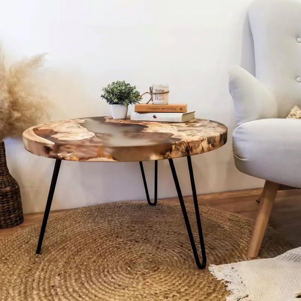 19.7 Inch Resin Table Molds，Extra Large Round Silicone Molds for Epoxy Resin with 3 Pcs Table Legs,for River Table, Coffee Table, DIY Cutting Board, Resin Art，Home Decoration SIMEIQI