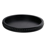 Creative Co-Op Farmhouse Decorative Wood Circle Hobnail Edge, Black Tray Creative Co-Op