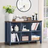 Joaxswe Rustic Navy Blue 6-Cube Bookcase & Storage Organizer Joaxswe