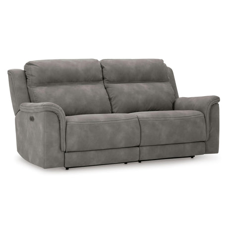 Signature Design by Ashley Next-Gen DuraPella Faux Leather Zero Wall Power Reclining Sofa with USB, Slate Gray Signature Design by Ashley