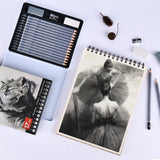 Brusarth Professional Sketch Pencils for Drawing Set - Graphite Pencils (4H-10B), Graphite Sticks, Erasers and Sharpener, Art Pencils for Sketching- Ideal for Artists and Beginners,17Pcs Brusarth
