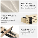 viplov King Size Platform Bed Frame with 51-inch Tall Camelback Headboard & Wingback, Deep Button Tufted Footboard with Nailhead Trim, No Box Spring Needed, Cream viplov