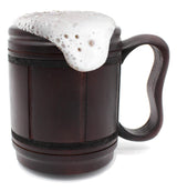 5MOONSUN5's Handmade wooden Beer Mug copper Cup Carved Natural Beer Stein Old-Fashioned Barrel Brown Vintage Bar accessories - Wood Carving Beer Mug Great Retro Design Beer Tankard for Men 16oz, 5MOONSUN5