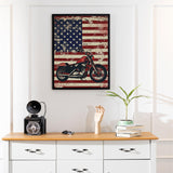 UPABLUNSO American Flag Motorcycle Diamond Art Painting Art Kits for Adults Diamond Art Painting Diamond Art Kits 5D Gem Art Painting Art Kits for Home Wall Decor 12x16inch UPABLUNSO
