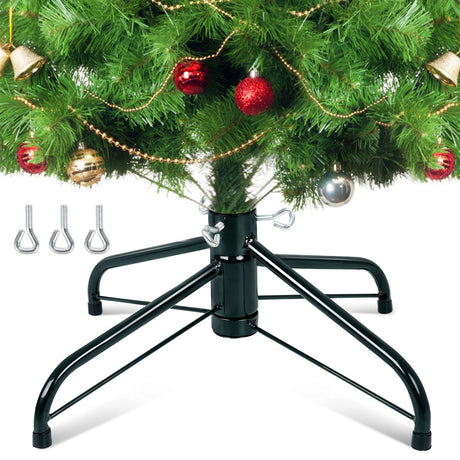Christmas Tree Stand, Christmas Tree Base Replacement (Length16.1, Dia 1.25") for Artificial Trees up to 2-7 FT Heavy Duty Folding Christmas Tree Stands Dark Green Digury