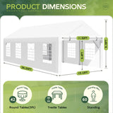 Devoko 13x26 Party Tent Heavy Duty Outdoor Wedding Tent with Removable Sidewall，Outdoor Gazebo Event Shelter Canopy, Large Tent for Wedding, Carport, Parties, Waterproof (White) Devoko