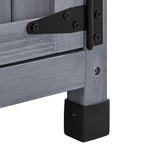 Topeakmart Potting Bench Table - Wooden Storage Cabinet with Removable Shelf & Flexible Space & Metal-Plated Tabletop for Outdoor Garden Patio, Gray Topeakmart