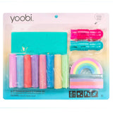 Yoobi | Rainbow Sidewalk Chalk and Stencil Set | 16 Piece Includes 2 Chalk Holders and 4 Fun Stencils | Non Toxic & Washable | Outdoor Art Activities for Kids Yoobi