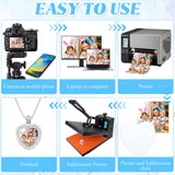ZYNERY 48 Pcs Sublimation Rhinestone Trays Pendant Set, Sublimation Necklace Blank with Chain, Includes 8 Double Sided Blank Rhinestone Bezel Trays, 8 Chains, 16 Sublimation Discs, 16 Tapes (Heart) ZYNERY