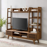 Modway Render Mid-Century Modern TV Stand Entertainment Center, 70", Walnut Modway