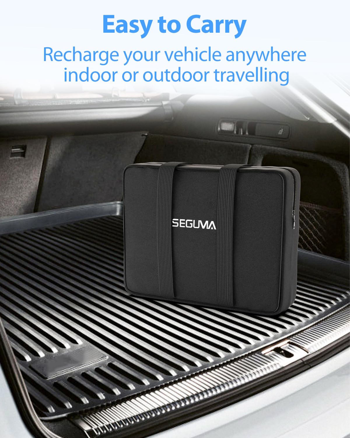 40FT 50A J1772 EV Charger Extension Cable, J1772 Extension Cable Compatible with 110V-240V Level 1/ Level 2 EV Charger Stations, IP66 Waterproof EV Extension Cord with Carrying Bag,for J1772 EVs/PHEVs SEGUMA