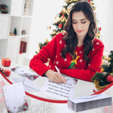 Weekgrat 80 Sets Christmas Stationery Paper with Envelopes 8.5 x 11 Inch Christmas Holiday Paper Envelopes for Holiday Events Notes Invitation Office(Woodsy Pine) Weekgrat