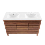 Modway Render 48" Double Sink Bathroom Vanity Cabinet in Walnut White Modway