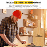 Didaey 6 Pcs Bamboo Cutting Board Set Plain Wood Chopping Board with Handle Kitchen Charcuterie Boards Bulk Engraving Serving Tray for DIY Laser Engraving Wedding Housewarming Gift (15 x 7 Inch) Didaey