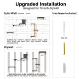 FUKUMARU Cat Wall Shelves, Stable & Safe 4 in 1 Cat Furniture Set, Wooden Climbing Wall with Scratching Post for 16 Inch Drywall - Gray FUKUMARU