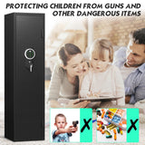 RIFLEWELL 5-6 Rifle Gun Safe, Digital Large Long Gun Safe for Home Rifle and Shotguns, Quick Access Gun Cabinets with LED Light, Rifle Safe with Adjustable Gun Rack and Removable Shelf Riflewell