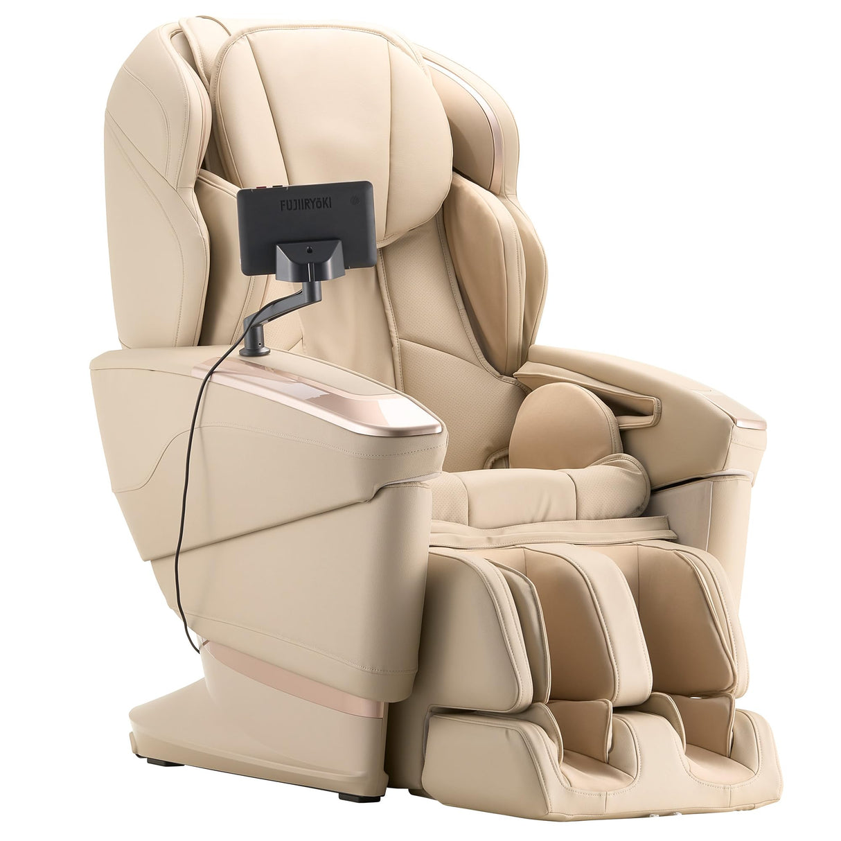 FUJIIRYOKI Cyber Relax Ai 5D Massage Chair - Advanced Massage Technology, Relaxing, Therapeutic, Home & Office, Stainless Steel Base, Polyurethane Foam, Accommodates 6'4" (Cream) FUJIIRYOKI