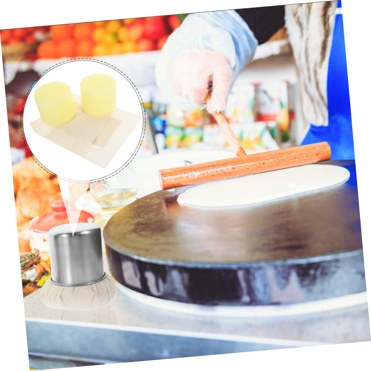 SHOWERORO 2-Pack Pancake Grease Brush Oil Mop Kitchen Oil Spread Replace Fabric Cooking Brush Replace Fabric SHOWERORO