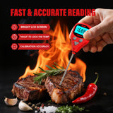 AWLKIM Rechargeable Digital Meat Thermometer with 3.3ft External Probe, Warning Alert, Instant Read Food Thermometer for Cooking Baking Water BBQ Oil Fry, Waterproof IP67, Hold Function, Oven Safe AWLKIM
