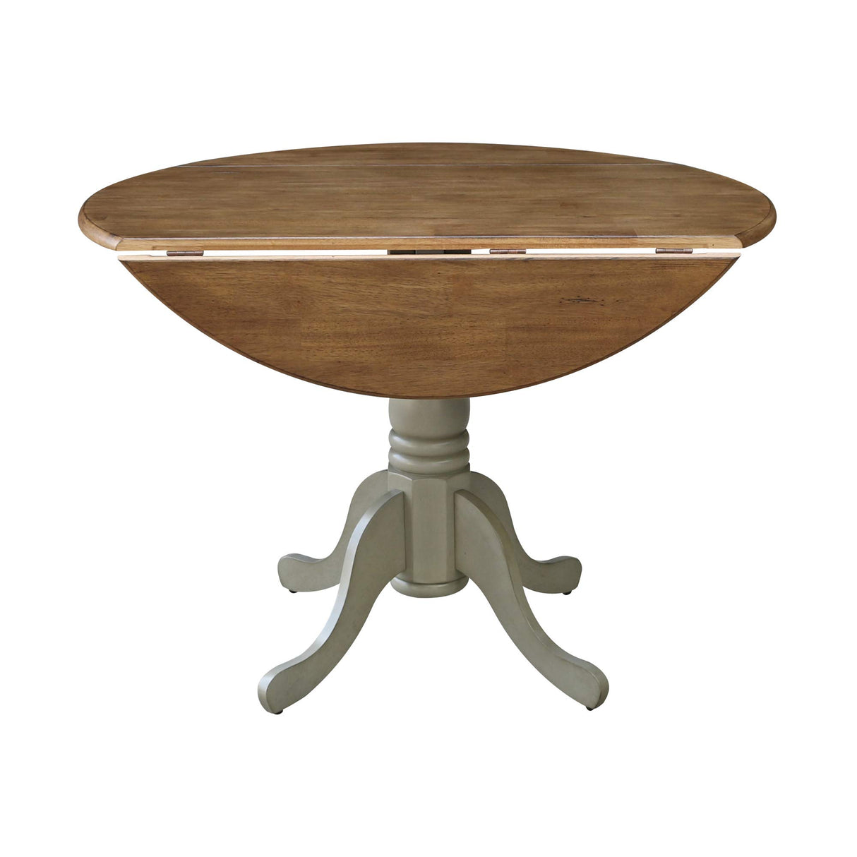 International Concepts Inch Dual 42 Drop Leaf Dining Table, Distressed Hickory/Stone IC International Concepts