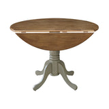 International Concepts Inch Dual 42 Drop Leaf Dining Table, Distressed Hickory/Stone IC International Concepts