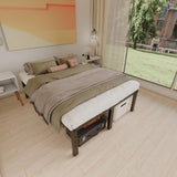 HOBINCHE 14 Inch Metal Bed Frame Queen Size No Box Spring Needed - Easy Assembly Heavy Duty Noise Free Narrow Bedframes - Double Black Basic Steel Slats Platform with Storage HOBINCHE