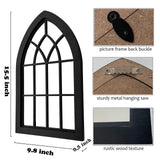 ZEXUIRU 2PCS Arched Window Wall Mirror,Rustic Farmhouse Accent Mirror, Wood Framed Entry Mirror for Living Room,Bathroom,Bedroom,Kitchen,15.5 * 9.8 Inch ZEXUIRU