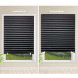 MYshade 6 Pack Temporary Blackout Paper Shades for Windows,Paper Pleated Blinds with Adhesive,No Tools No Drilling Free Cut Size Temporary Room Darkening Shades(Black, 36" W x 72" H) MYshade